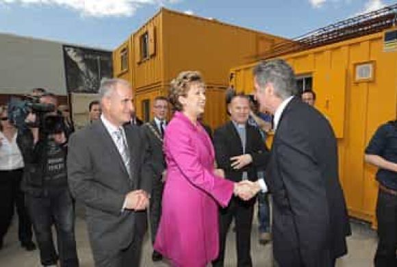 President of Ireland, Mrs Mary McAleese visits Skainos Project in East Belfast.